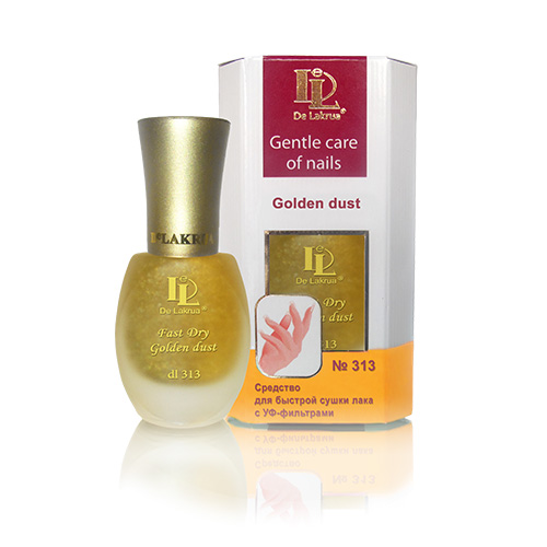 № 313 Средство для быстрой сушки лака с блёстками и УФ-фильтрами Golden Dust